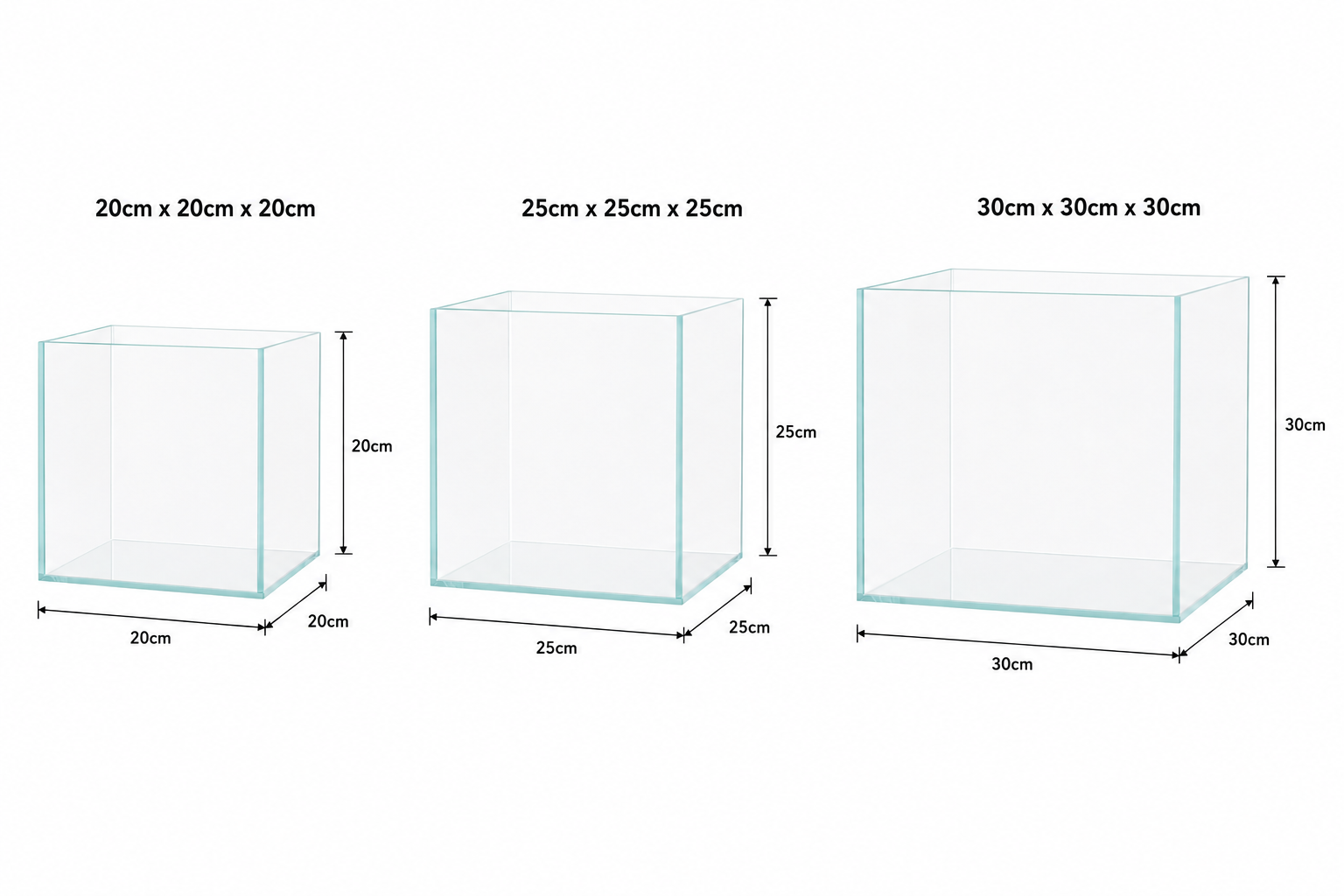 Crystal clear rimless cube tank